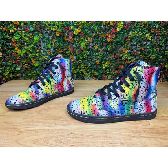 Dr Martens Hackney Airwair Paint Splatter Boots Shoes Multicolor Womens 8 Doc - Picture 3 of 10
